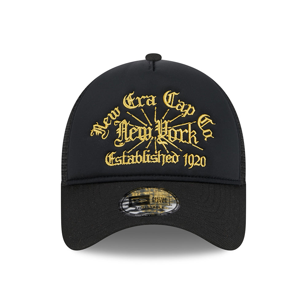 Gorra Trucker 9FORTY NE A-Frame de New Era - Negro