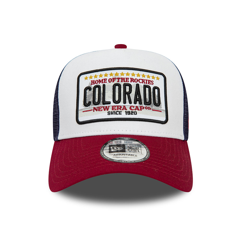 Gorra Trucker A-Frame Patch Colorado de New Era - Blanco-Rojo Cardenal-Azul Marino