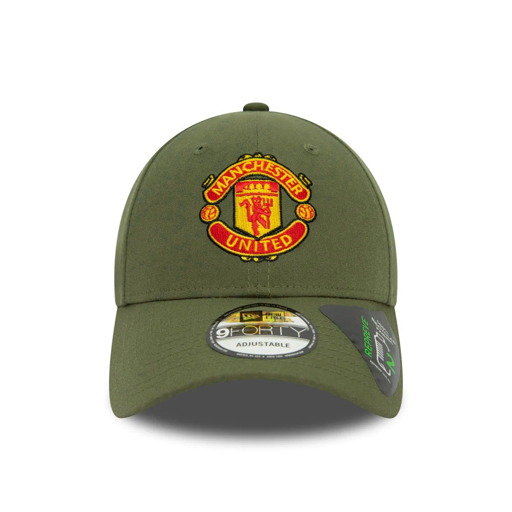 Gorra de béisbol 9FORTY Repreve Seasonal Pop Manchester United FC de New Era - Verde Oliva