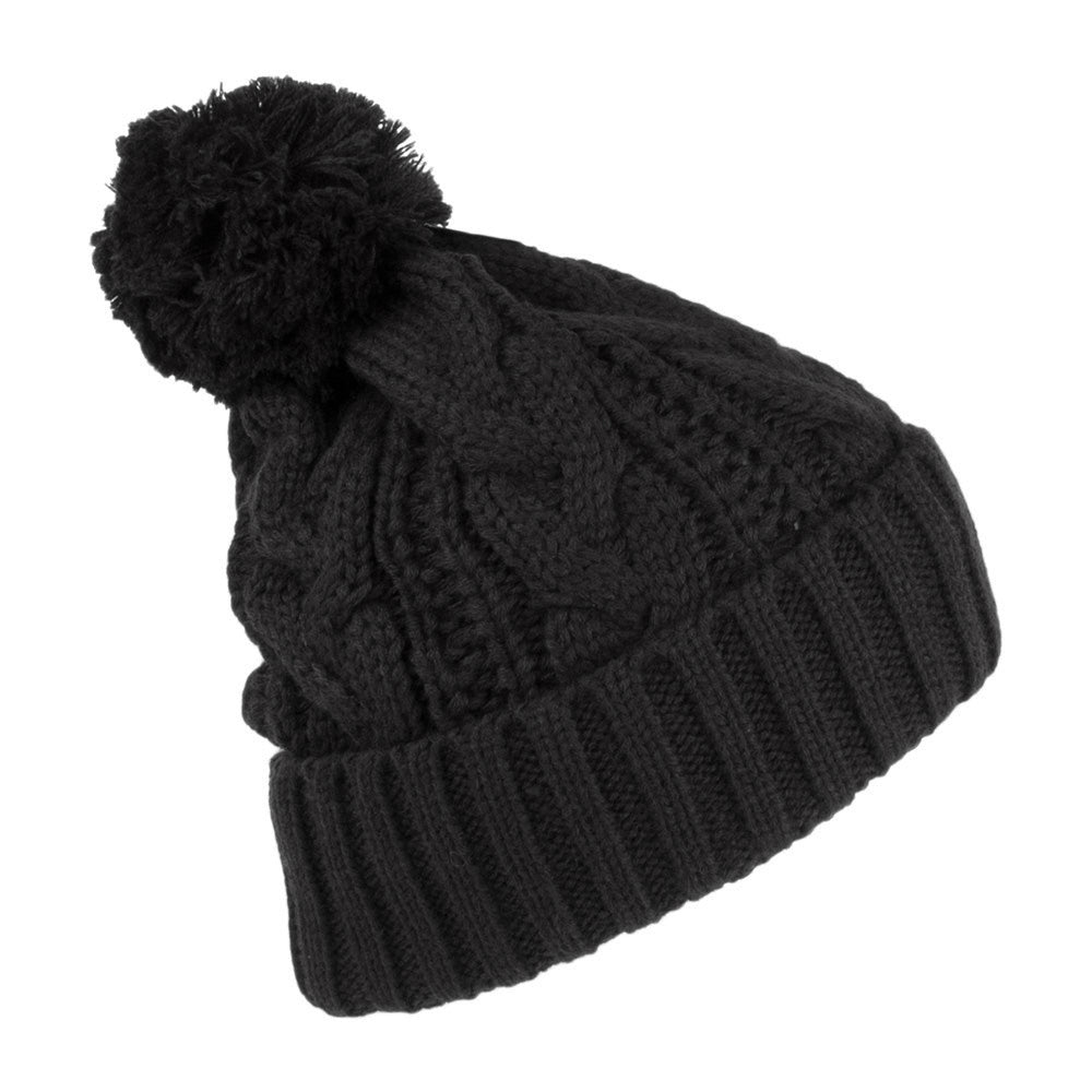 Gorro con pompón de punto cable de Jaxon & James - Negro