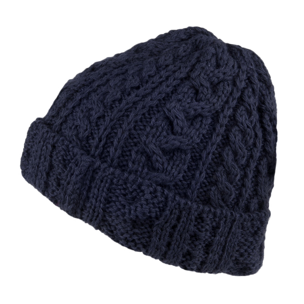 Gorro Beanie Oversized de lana inglesa de Highland 2000 - Azul Marino