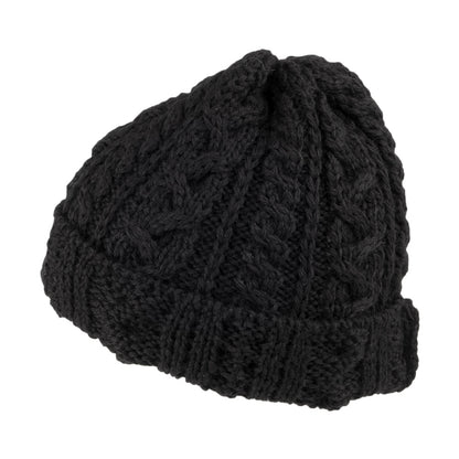 Gorro Beanie oversized de lana inglesa de Highland 2000 - Negro