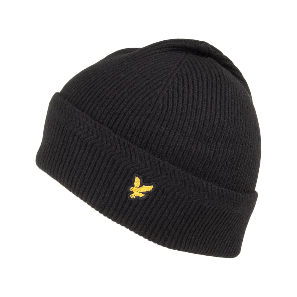 Gorro Beanie de canalé de Lyle & Scott - Negro