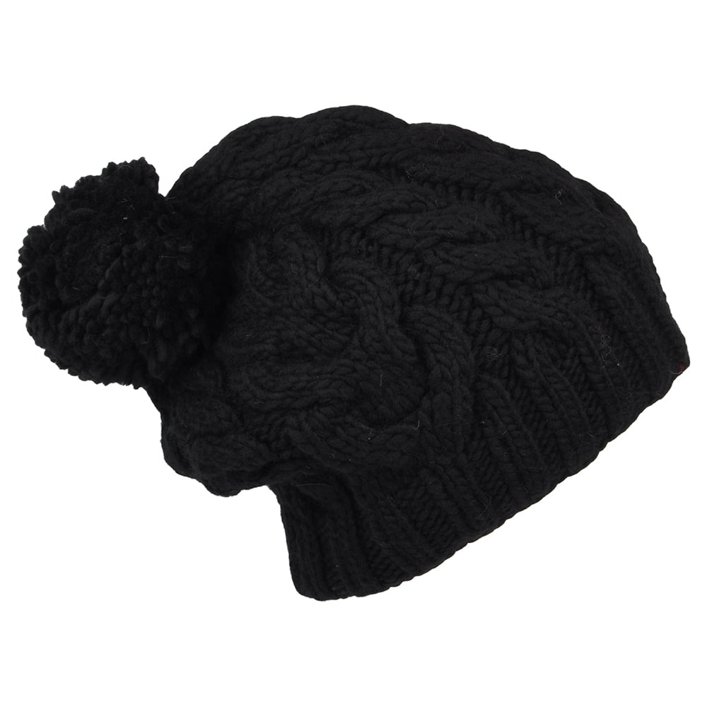 Gorro con pompón Oversized de Kusan - Negro