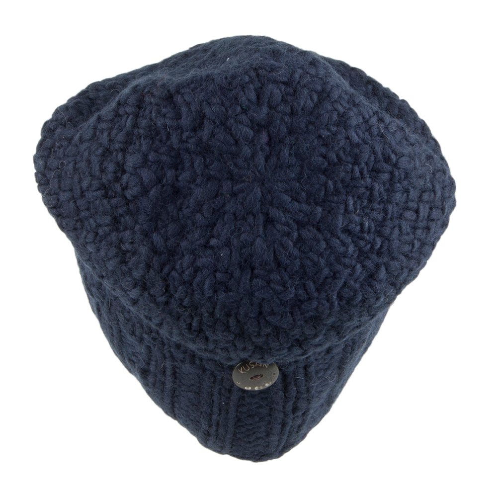 Gorro Beanie con botón de Kusan - Azul Marino