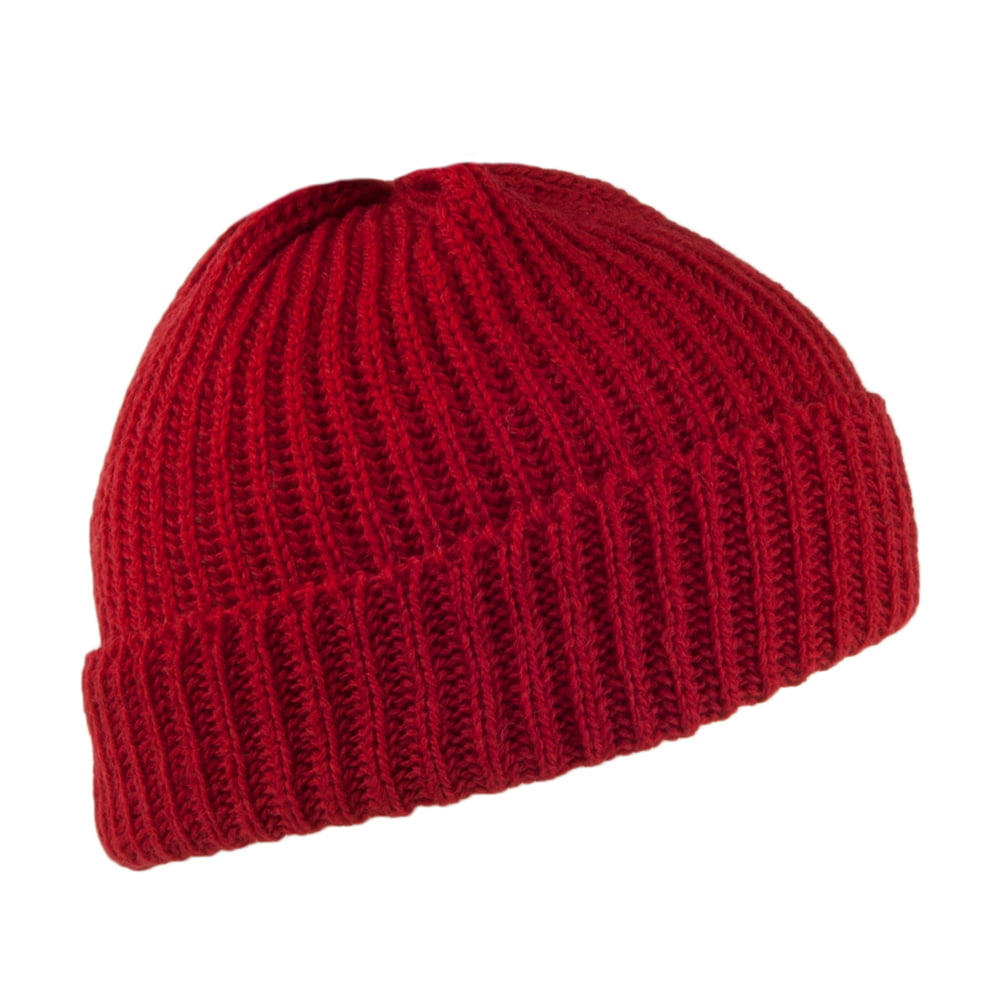 Gorro Beanie estilo pescador corto de lana merino de Highland 2000 - Rojo