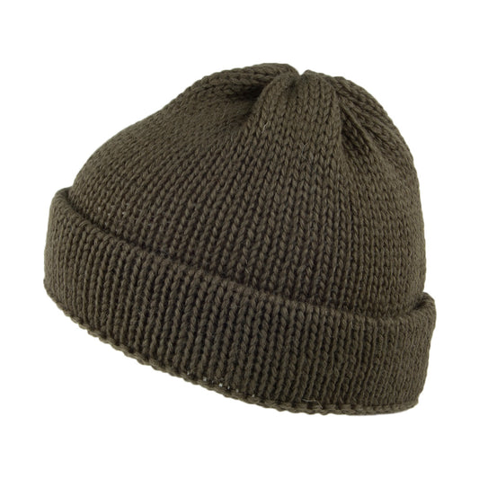 Gorro Beanie Short Fishermans de lana inglesa de Highland 2000 - Verde Oliva