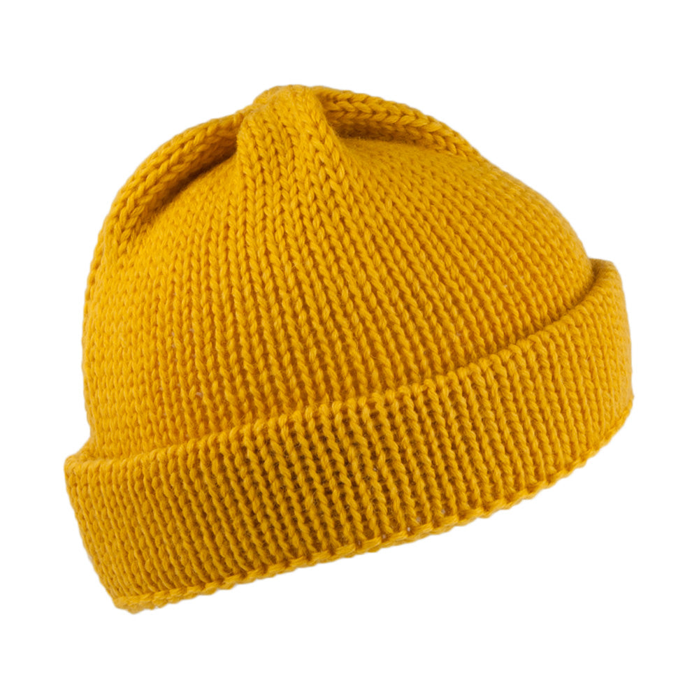 Gorro Beanie Short Fishermans de lana inglesa de Highland 2000 - Amarillo