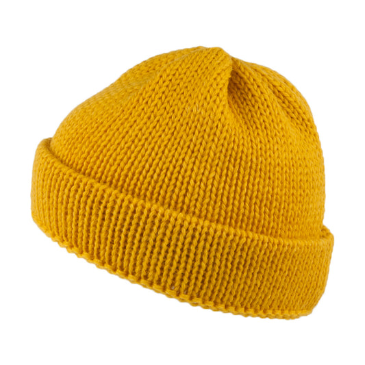 Gorro Beanie Short Fishermans de lana inglesa de Highland 2000 - Amarillo