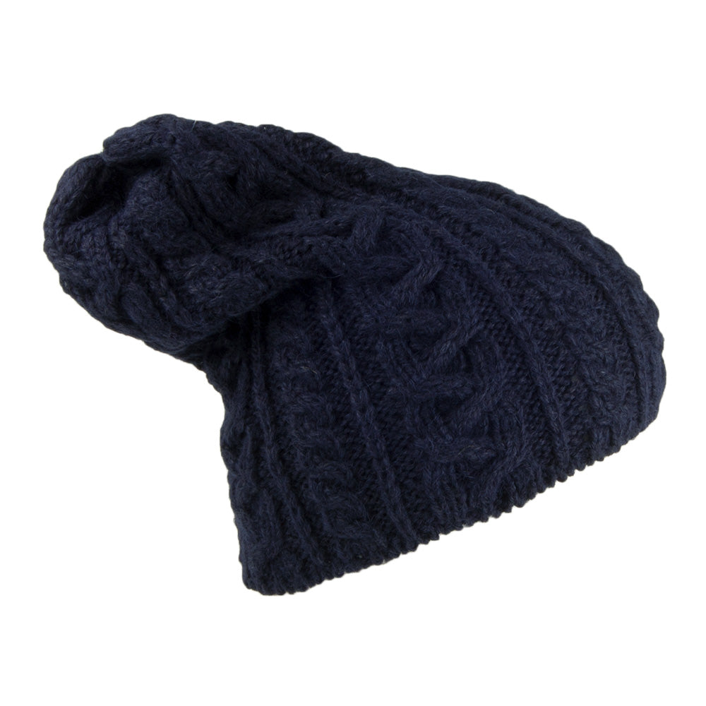 Gorro Beanie Super Soft Slouch Oversized de lana de alpaca de Highland 2000 - Azul Marino