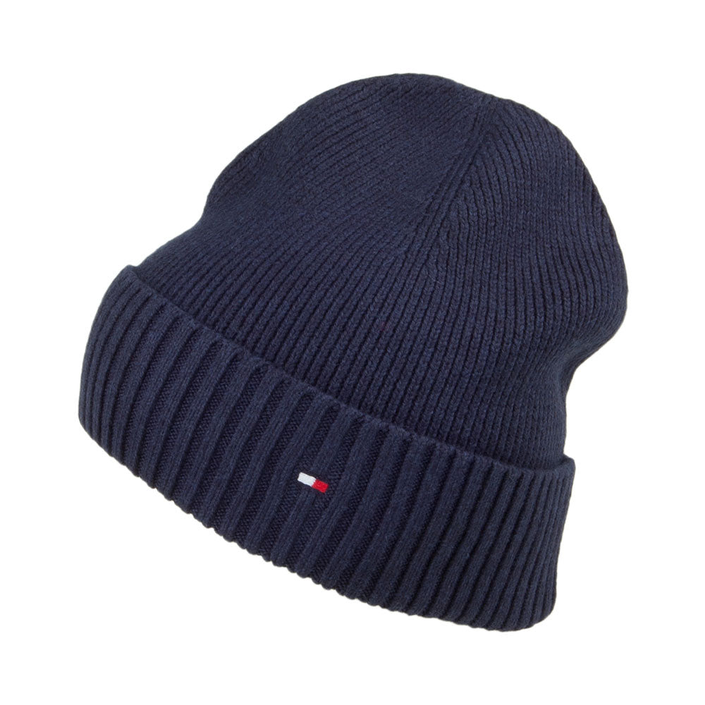 Gorro Beanie Essential Flag de algodón y cachemira de Tommy Hilfiger - Azul Marino