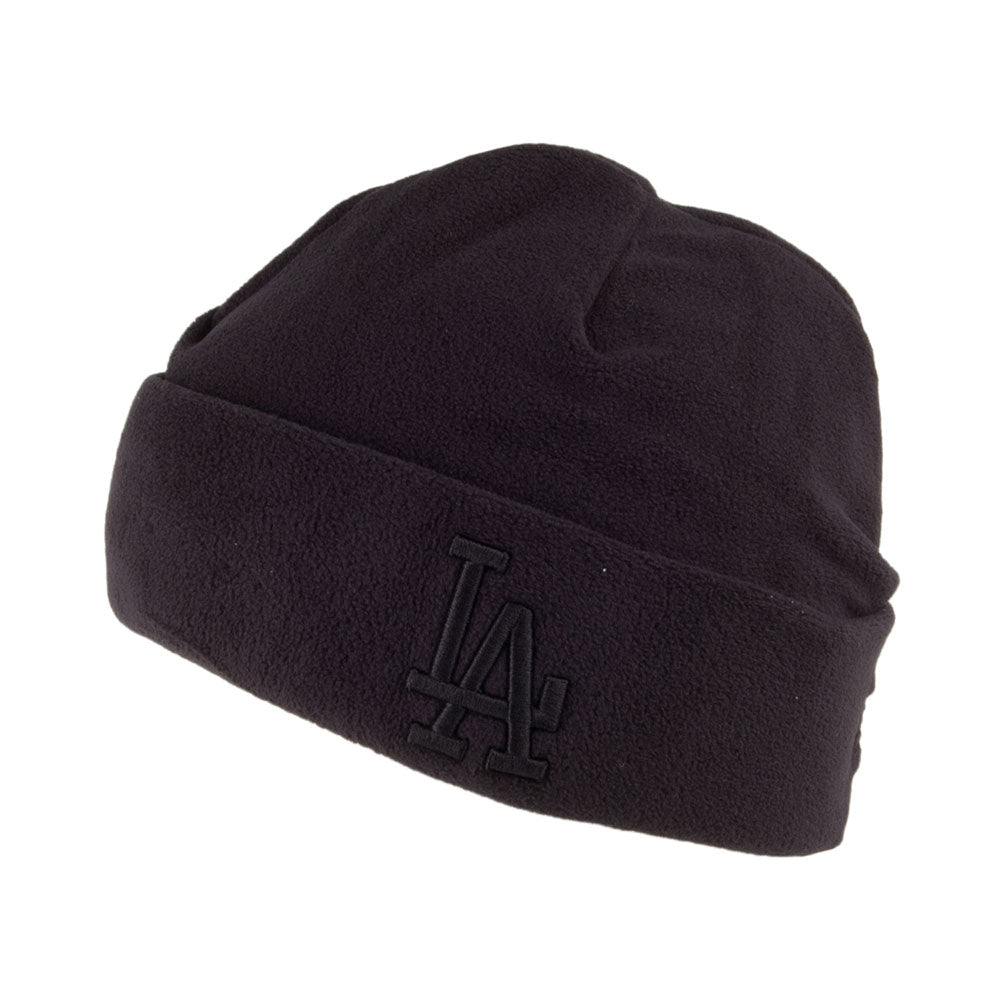 Gorro Beanie Negro sobre Negro de Micro Polar Winter Utility L.A. Dodgers de New Era - Negro sobre Negro