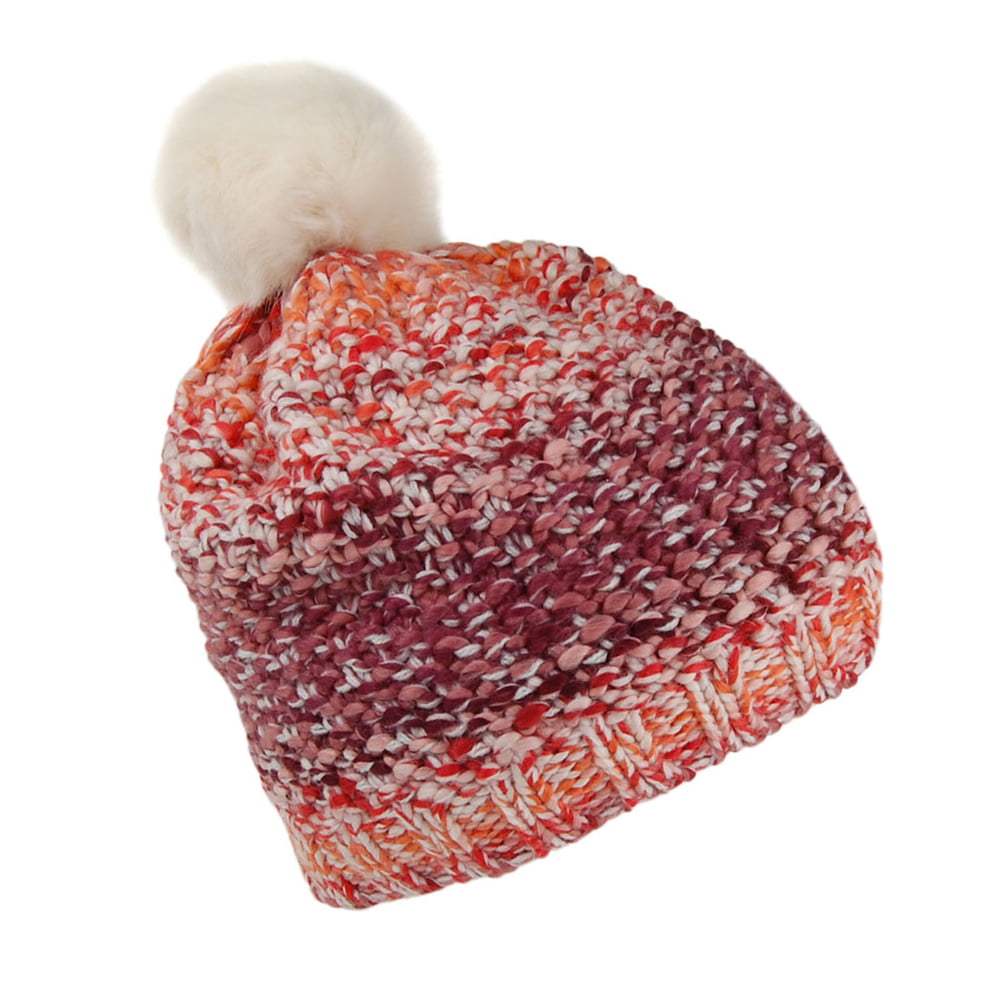 Gorro con pompón Flake pompón piel sintética de Barts - Granate-Crema