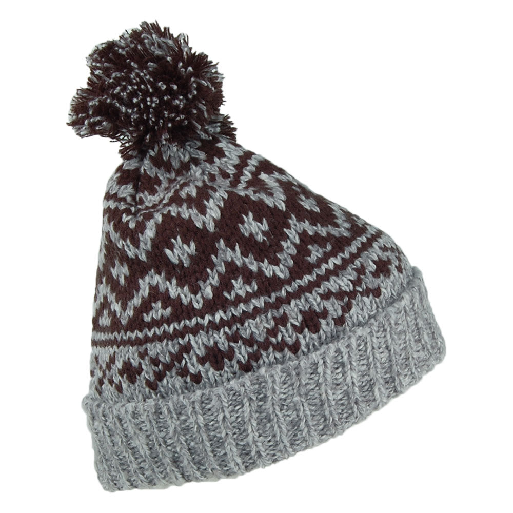 Gorro con pompón Cartonn de Barts - Gris-Marrón