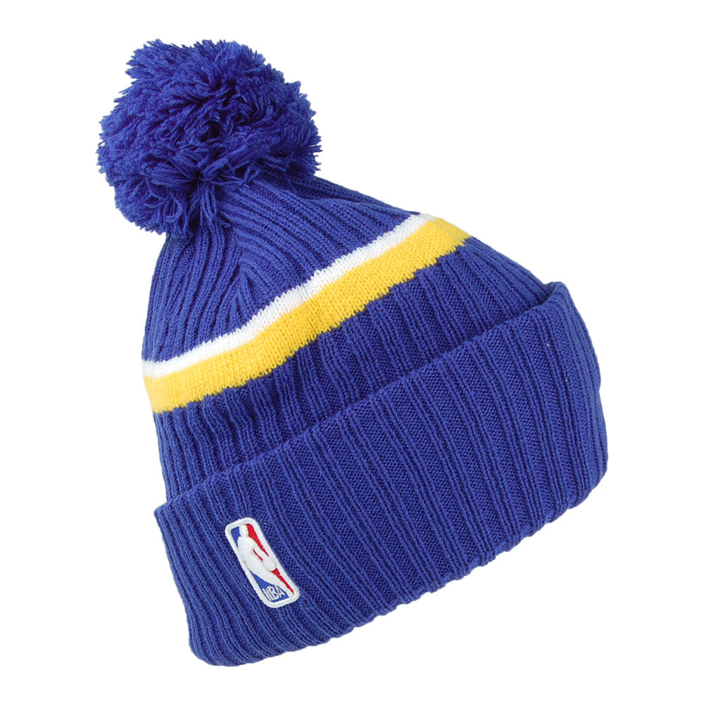 Gorro con pompón de punto cable NBA Draft OTC Golden State Warriors de New Era - Azul