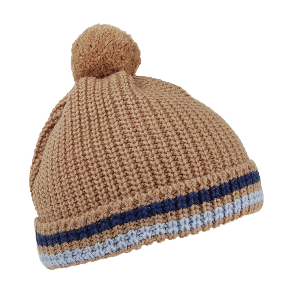 Gorro con pompón Hiver de Armor Lux - Beige Arena-Azul