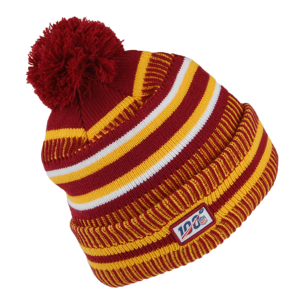 Gorro con pompón NFL On Field Knit Washington Redskins New Era Burdeos