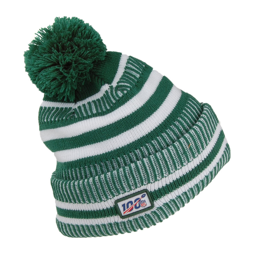 Gorro con pompón NFL On Field Knit New York Jets New Era Verde-Blanco