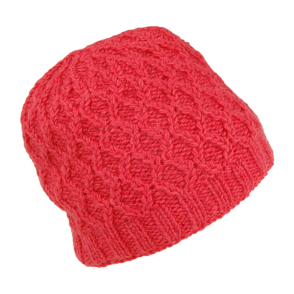 Gorro Beanie Brooklyn de punto cable de Kusan - Rojo Frambuesa