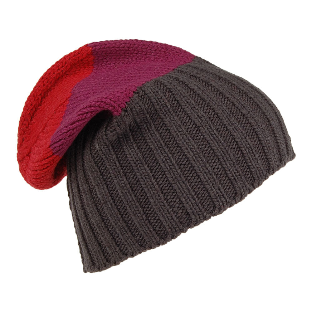 Gorro Beanie Flexible de merino de Kusan - Rojo-Morado