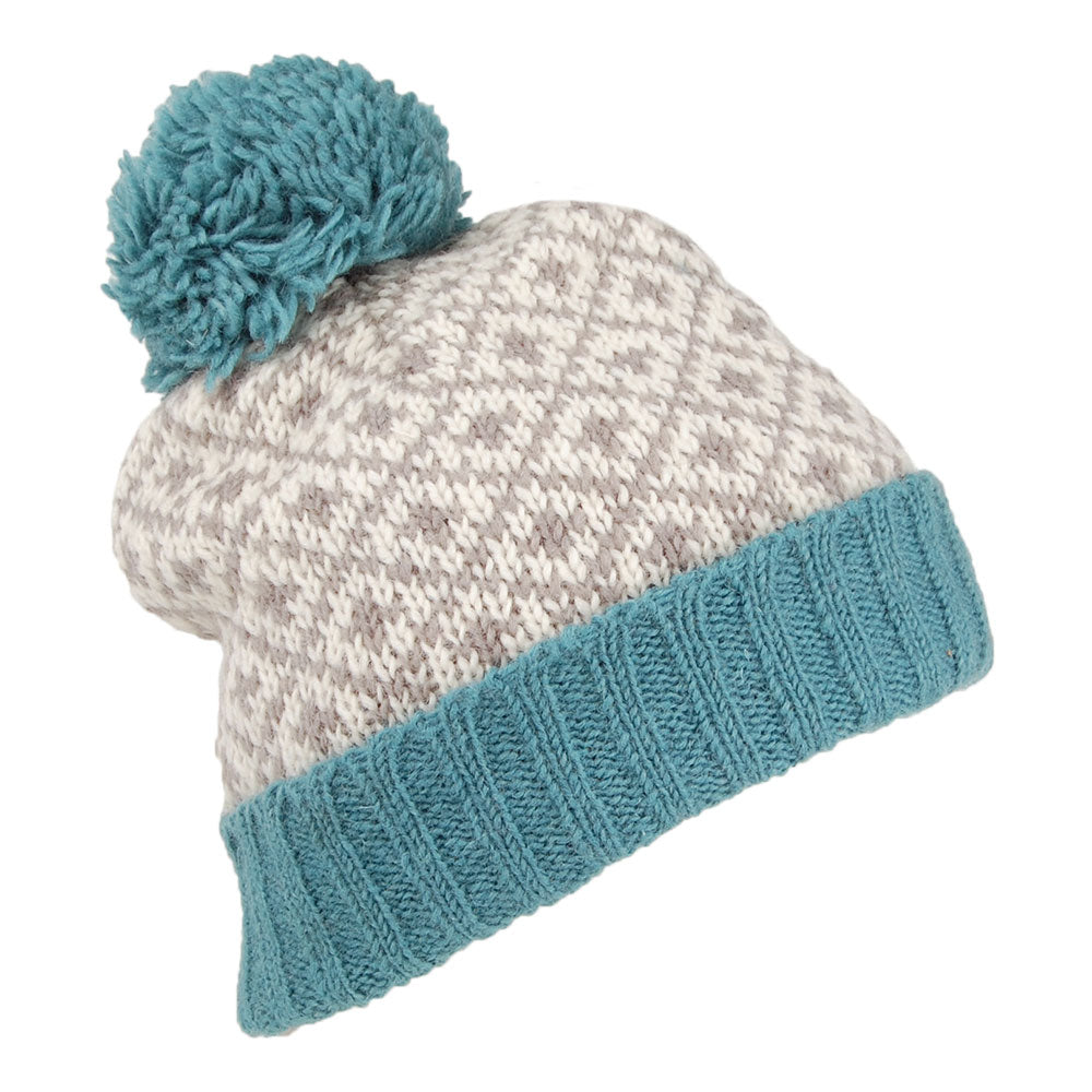 Gorro con pompón Fleur de Lis de Kusan - Agua