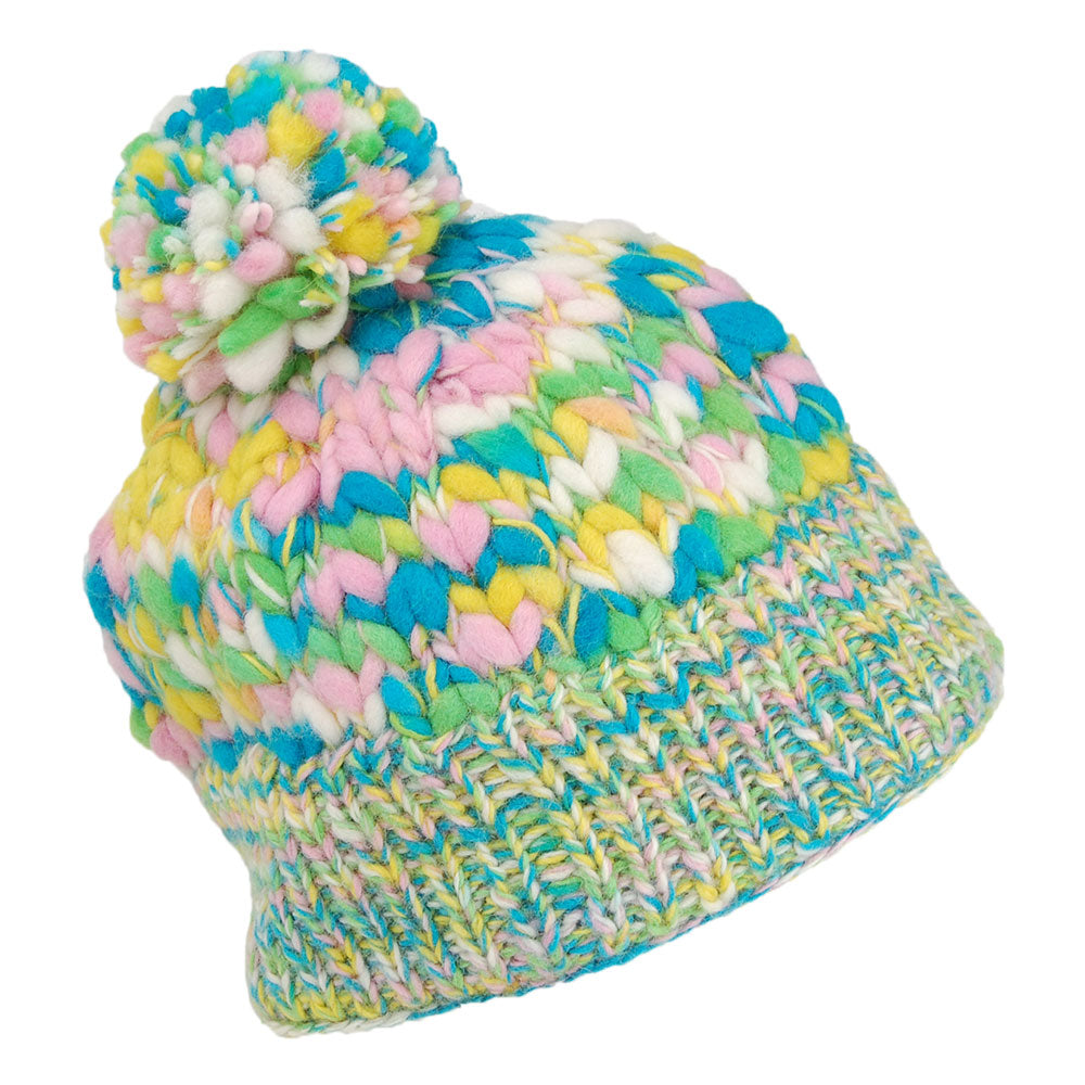 Gorro con pompón de hilo desigual de Kusan - Dorado