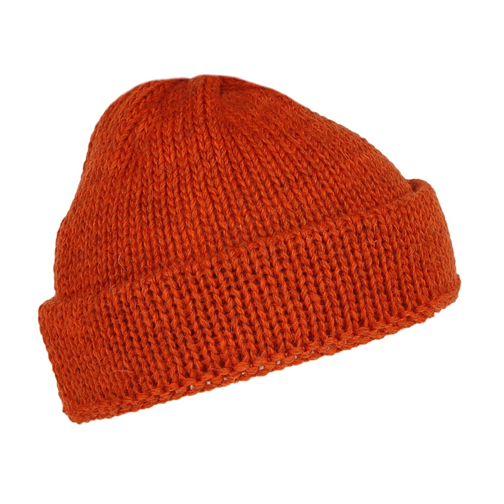 Gorro Beanie Short Fishermans de lana inglesa de Highland 2000 - Ocre