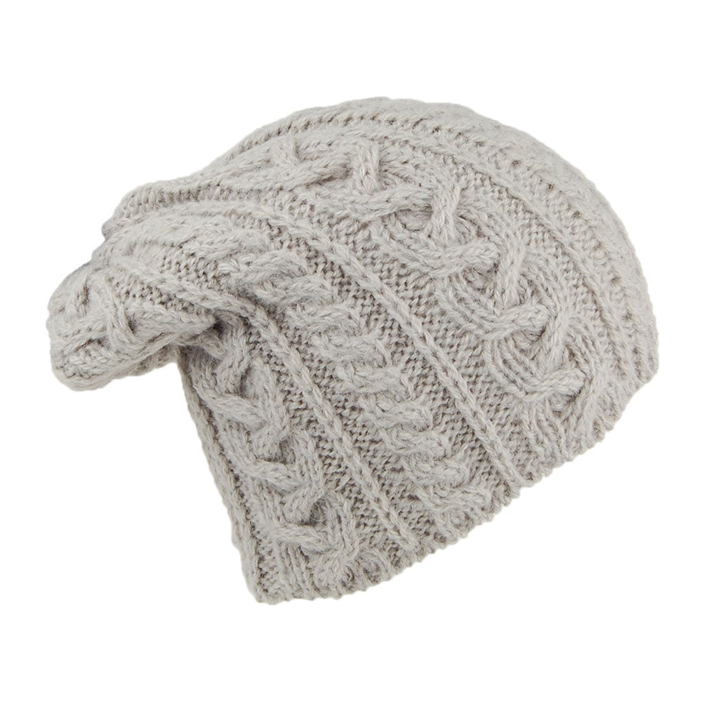 Gorro Beanie Super Soft Slouch Oversized de lana de alpaca de Highland 2000 - Gris Claro