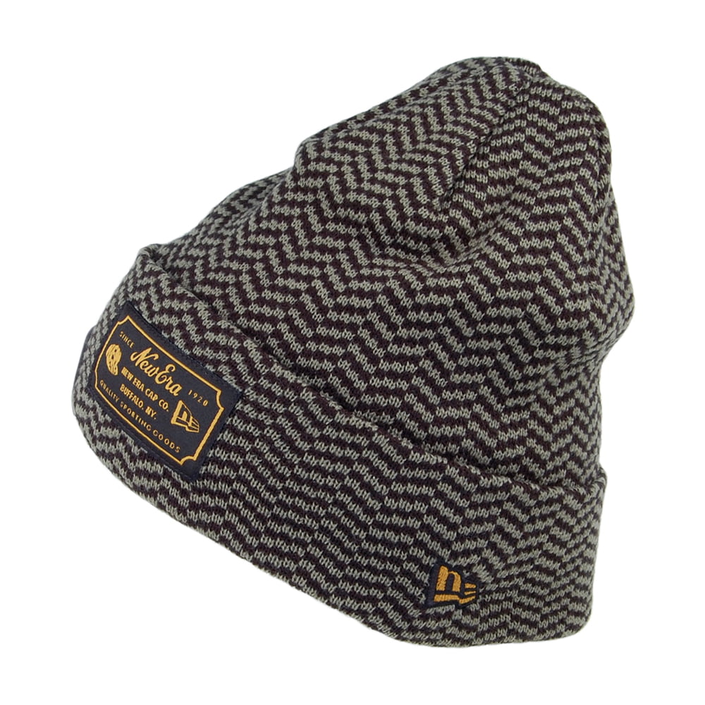 Gorro Beanie Heritage Cuffed de New Era - Verde Oliva-Negro