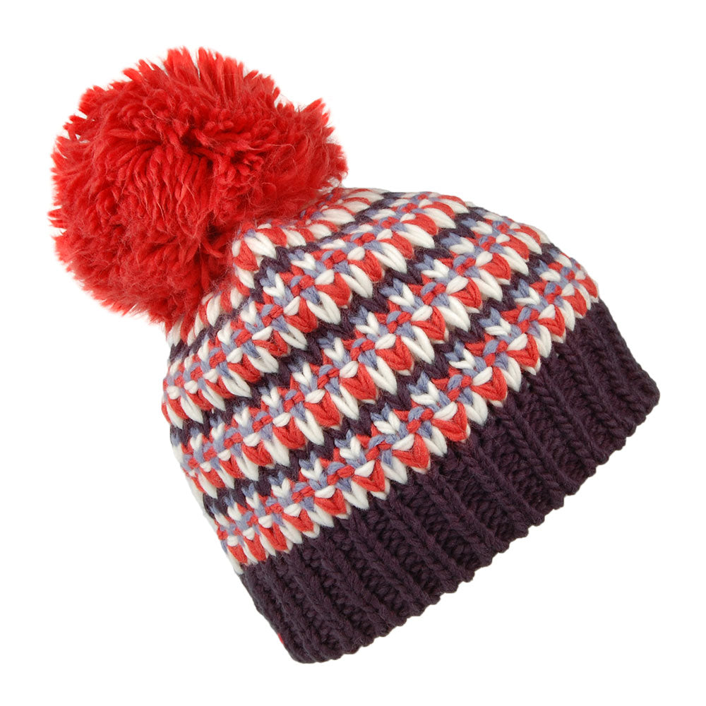 Gorro con pompón Melapie de Barts - Ladrillo-Azul