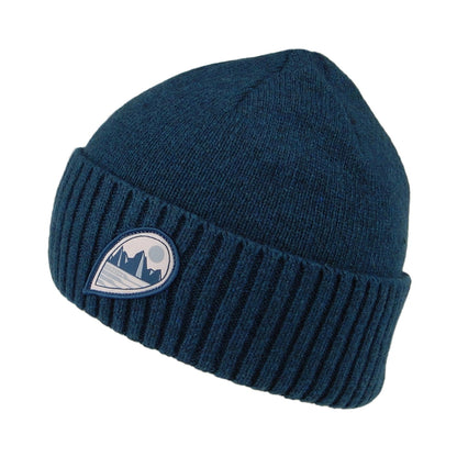 Gorro Beanie Tube View Brodeo de lana reciclada de Patagonia - Azul