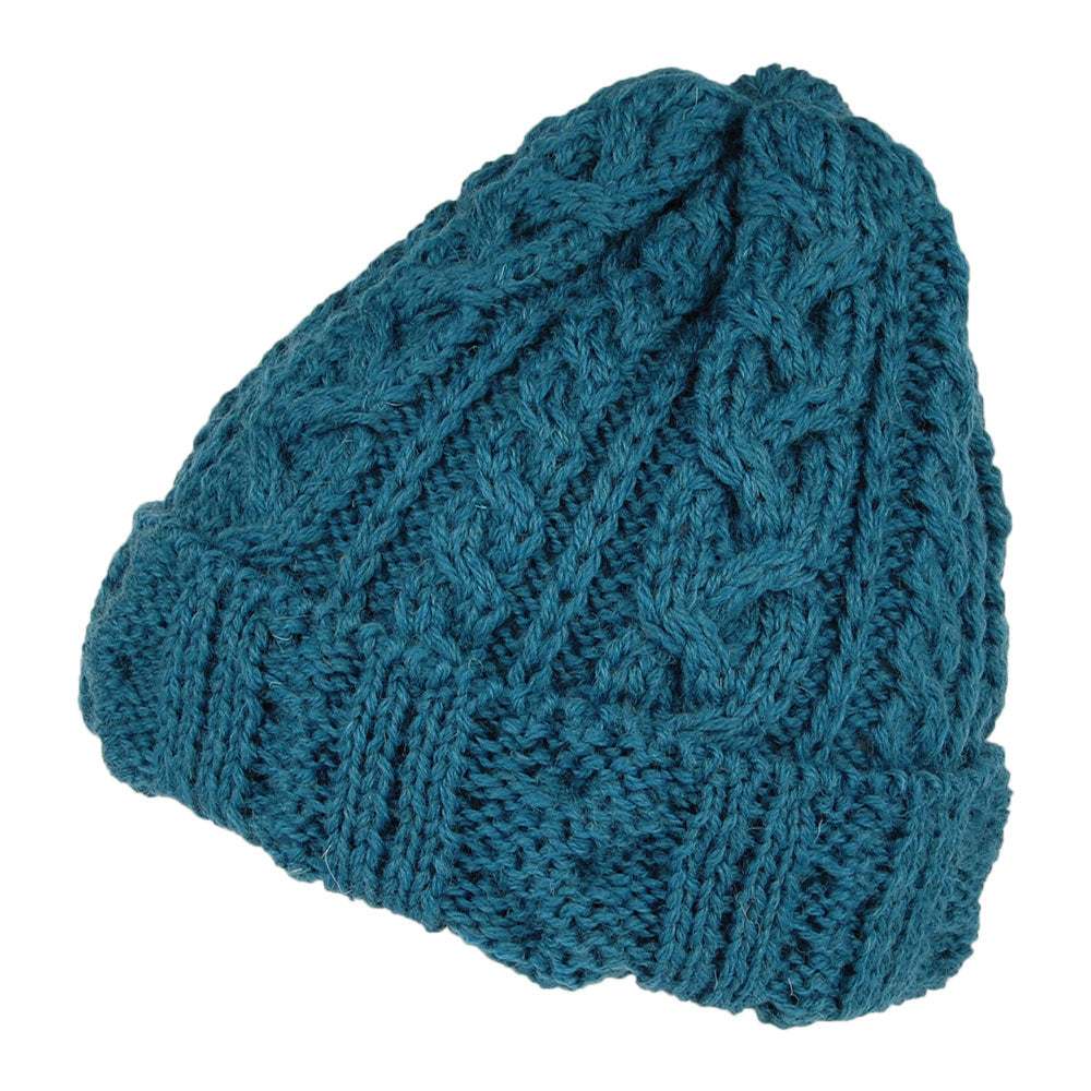 Gorro Beanie Oversized de lana inglesa de Highland 2000 - Verde Azulado