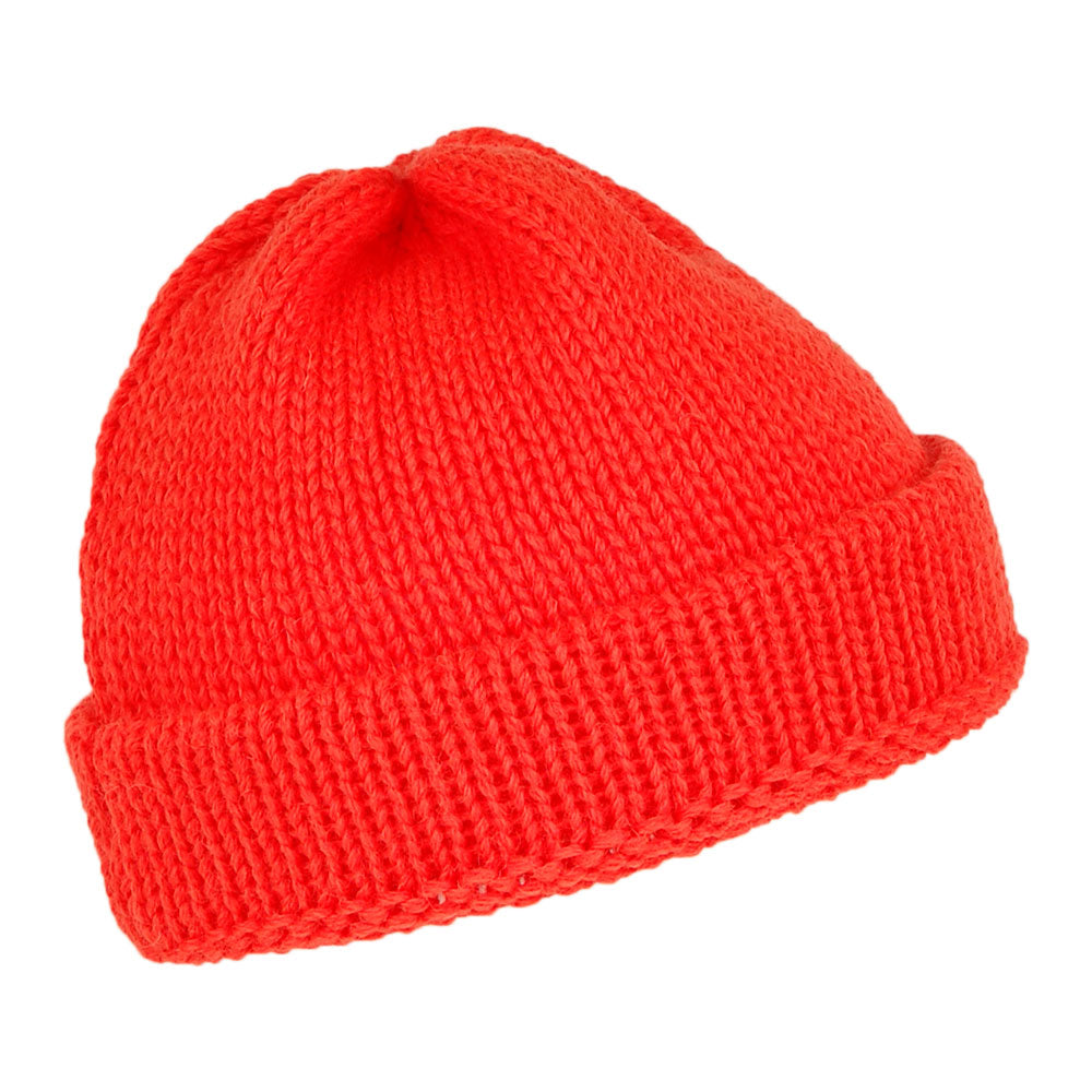 Gorro Beanie Short Fishermans de lana inglesa de Highland 2000 - Naranja