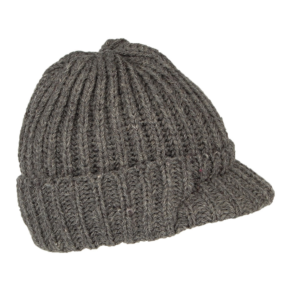 Gorro Beanie visera corta de lana inglesa de Highland 2000 - Antracita