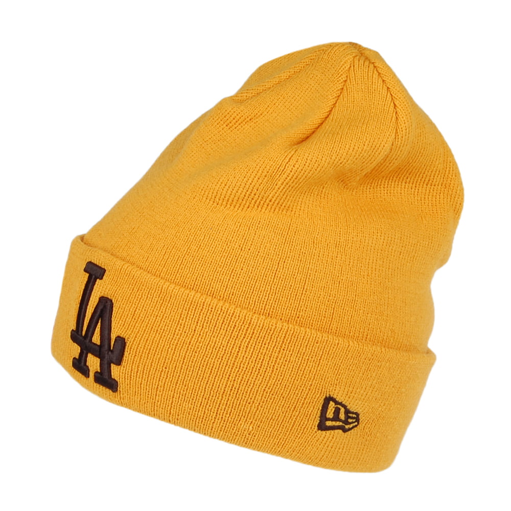 Gorro Beanie Vuelta Tejida MLB League Essential L.A. Dodgers de New Era - Amarillo-Negro