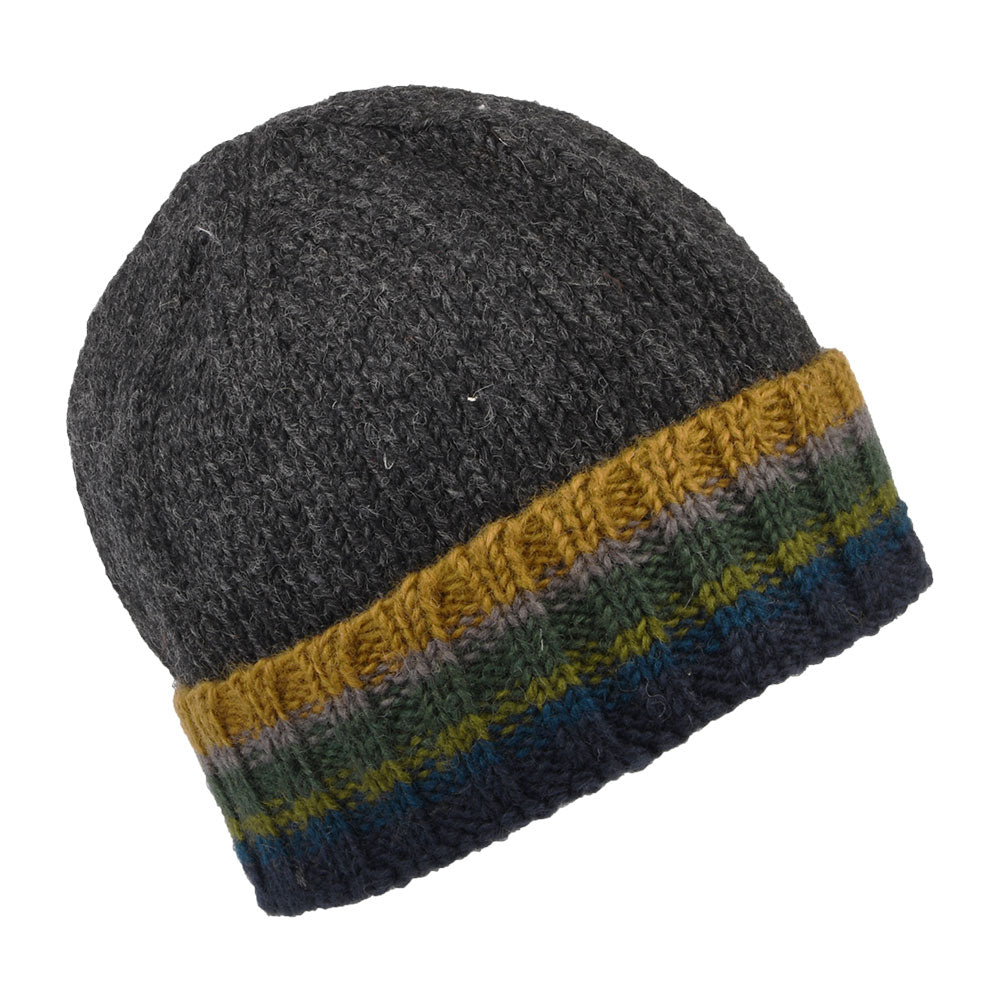 Gorro Beanie Turn Up Cuff tejido de Kusan - Antracita