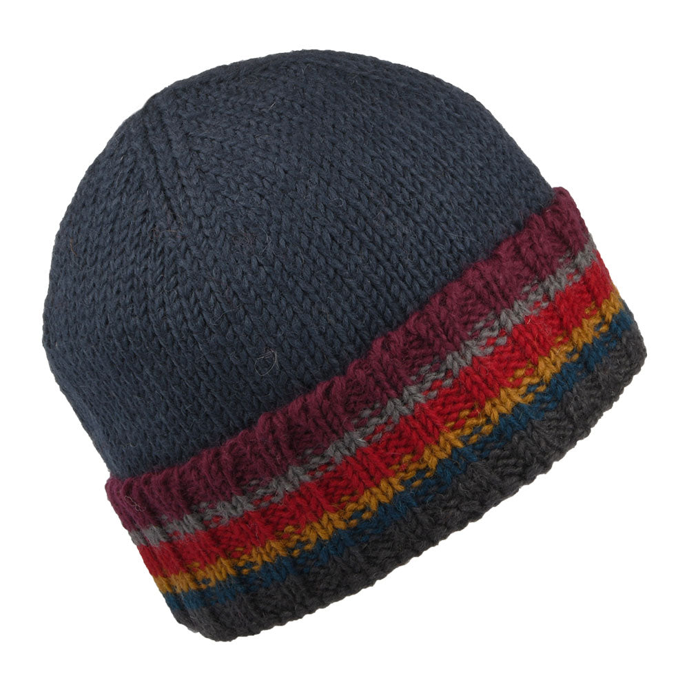 Gorro Beanie Turn Up Cuff tejido de Kusan - Azul Marino