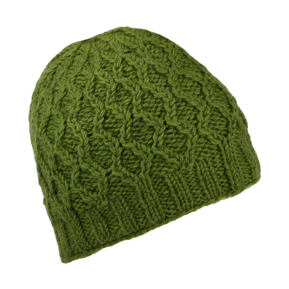 Gorro Beanie Brooklyn de punto cable de Kusan - Verde Oliva