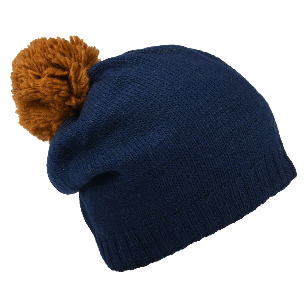 Gorro con pompón Contrast Pom holgado de Kusan - Azul Marino