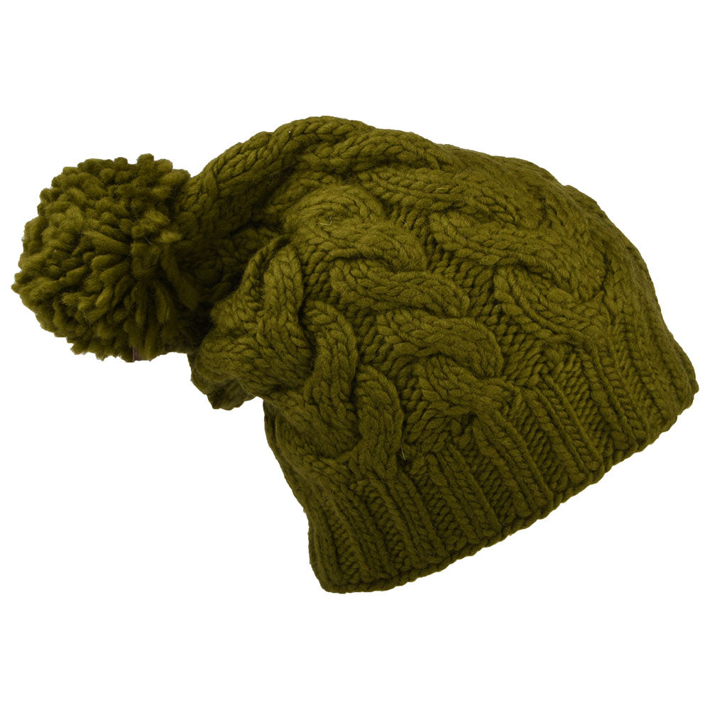 Gorro con pompón Oversized de Kusan - Verde Oliva