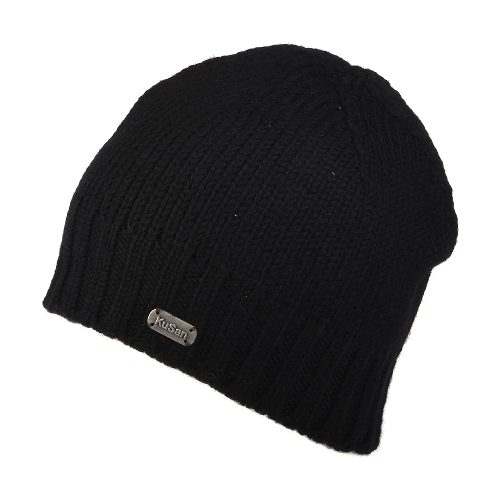 Gorro Beanie de lana merino de Kusan - Negro