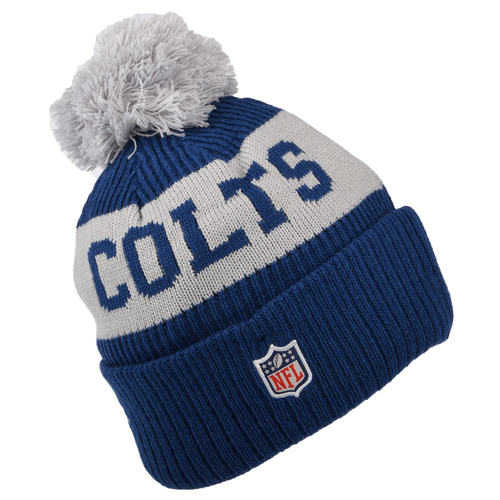 Gorro con pompón NFL On Field Sport Indianapolis Colts de New Era - Azul-Gris