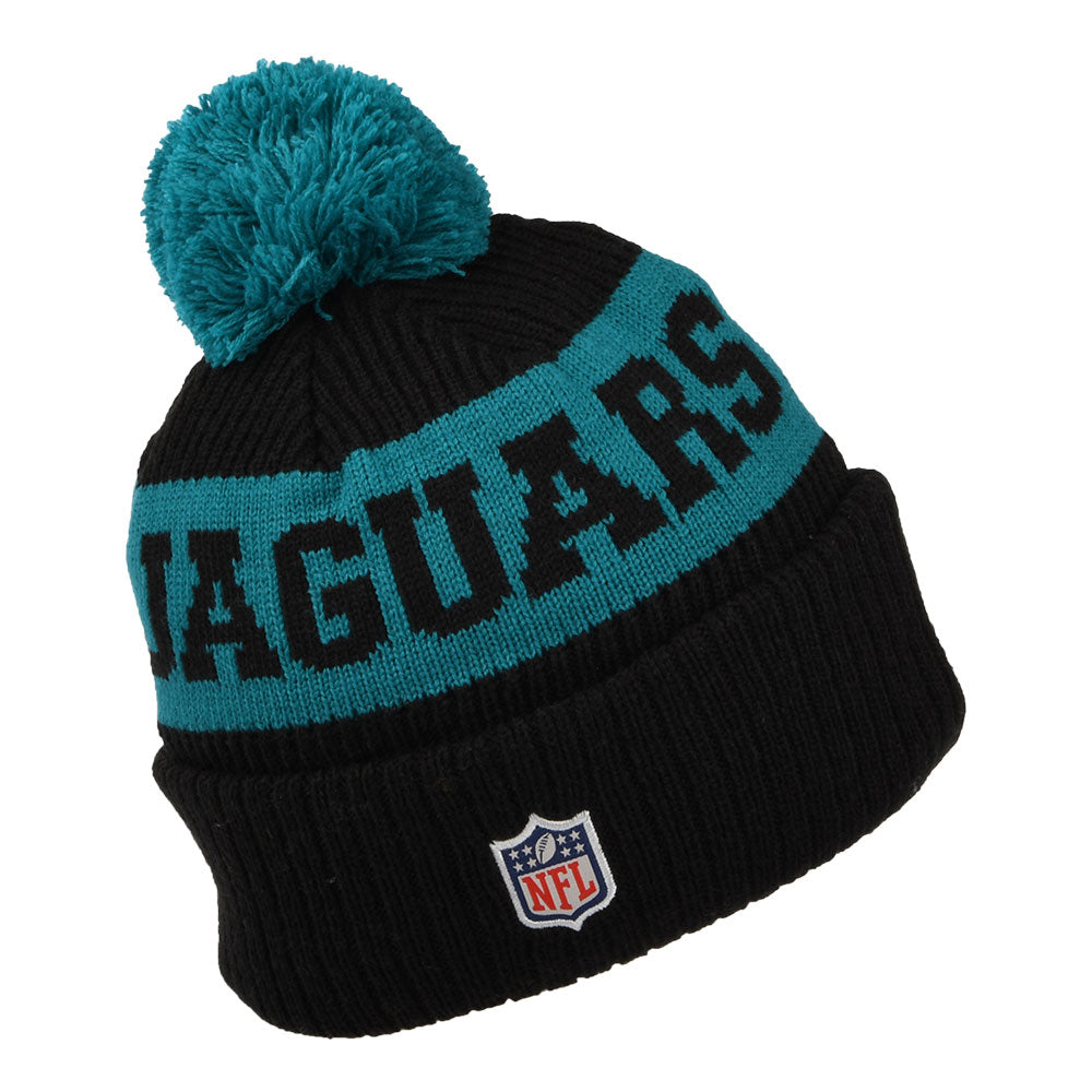 Gorro con pompón NFL On Field Sport Knit Jacksonville Jaguars de New Era - Negro-Turquesa