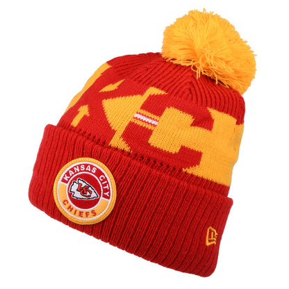 Gorro con pompón NFL On Field Sport Knit Kansas City Chiefs de New Era - Rojo-Dorado