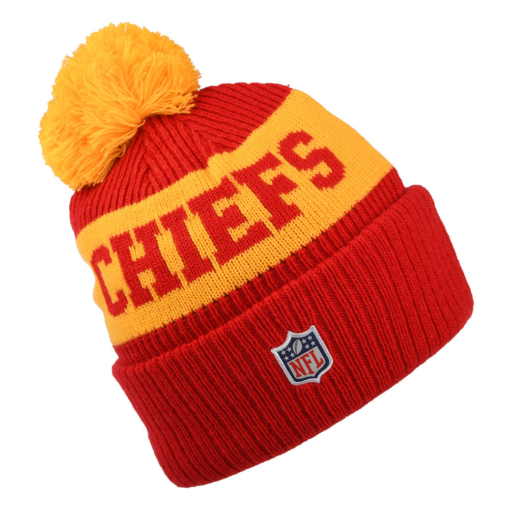 Gorro con pompón NFL On Field Sport Knit Kansas City Chiefs de New Era - Rojo-Dorado