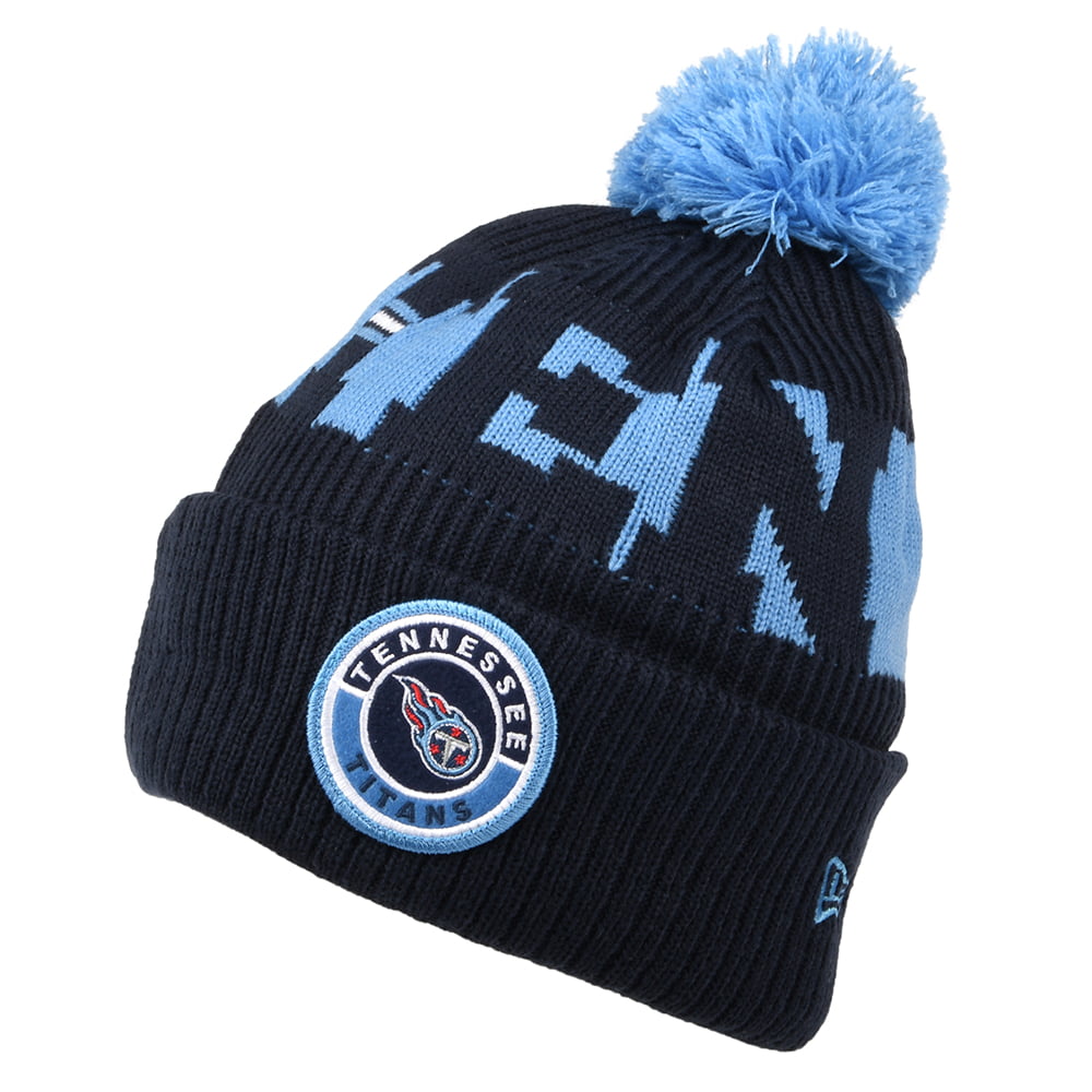 Gorro con pompón NFL On Field Sport Knit Tennessee Titans de New Era - Azul Marino-Azul