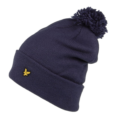 Gorro con pompón tejido de Lyle & Scott - Azul Oscuro