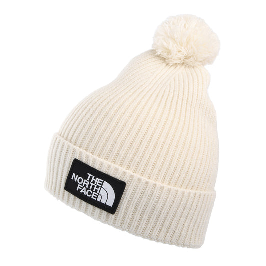 Gorro con Pompón Logo Box de The North Face - Blanco Roto