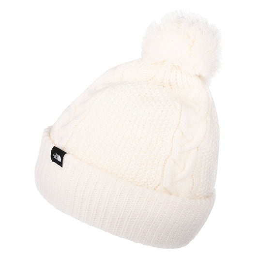 Gorro con pompón Minna de punto cable de The North Face - Blanco