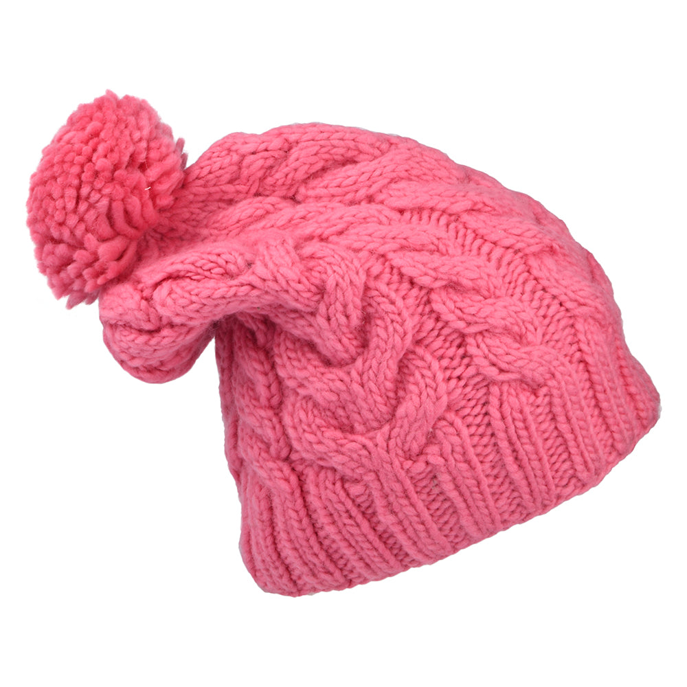 Gorro con pompón Oversized de Kusan - Rosa Chicle